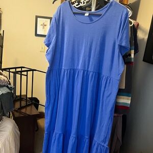 Blue Short Sleeve Dress